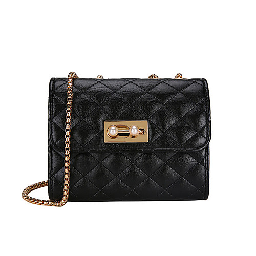 

Women's Chain Polyester / PU Crossbody Bag Solid Color Black