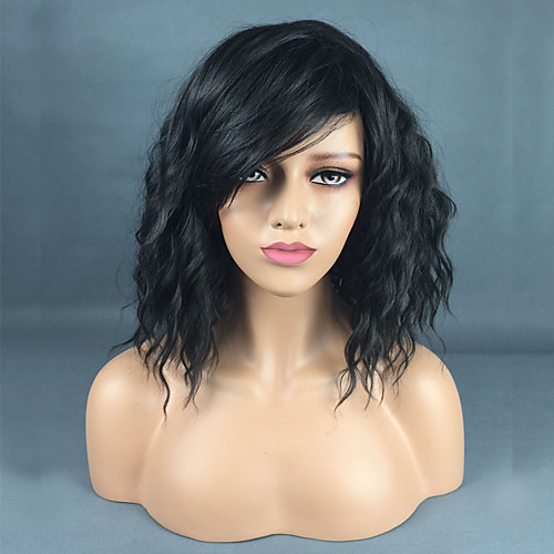 

Synthetic Wig Curly Wavy Avril Side Part Wig Long Natural Black Synthetic Hair 14inch Women's Classic Synthetic Hot Sale Black / Natural Hairline / Natural Hairline