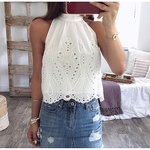 

Жен. Рубашка Однотонный Белый US6