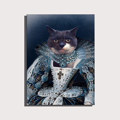 

e-home натянутый холст арт милая серия животных - благородный кот Шекспира, декоративная роспись, одна штука