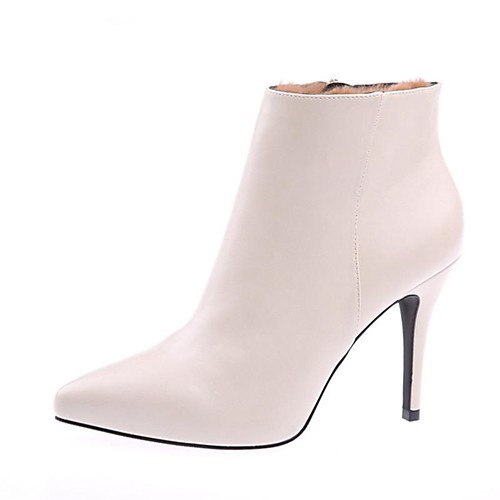 

Жен. Замша Зима На каждый день Ботинки На шпильке Заостренный носок Ботинки Черный / Бежевый