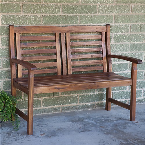 

современная 2-местная садовая скамейка с устойчивой к атмосферным воздействиям деревянной отделкой