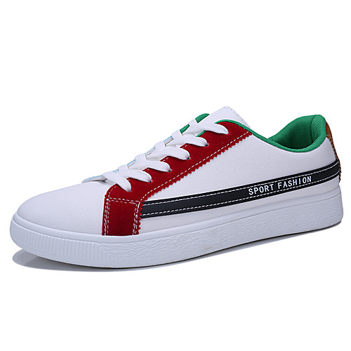 

Муж. Комфортная обувь Искусственная кожа Весна лето Английский / Стиль ""Школьная форма"" Кеды Дышащий Белый / Черный