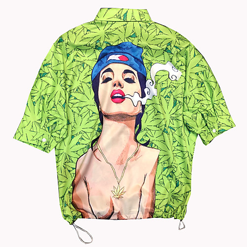 

Муж. С принтом Рубашка Уличный стиль / Элегантный стиль Цветочный принт / Геометрический принт / Портрет Цвет радуги US38