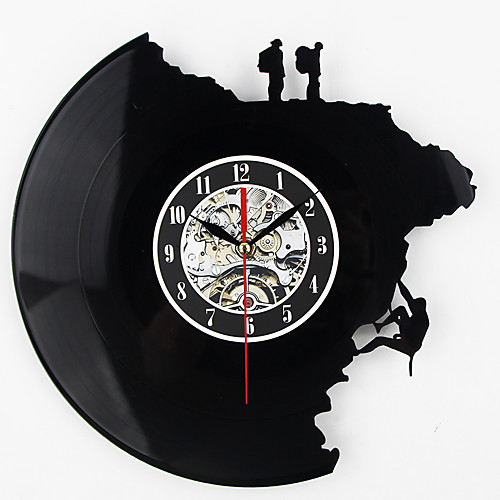 

большие декоративные настенные часы виниловые пластинки для часов альпинистская форма 3d акриловые часы искусства антикварный стиль кварцевые часы12 12 (30.5cm30.5cm)