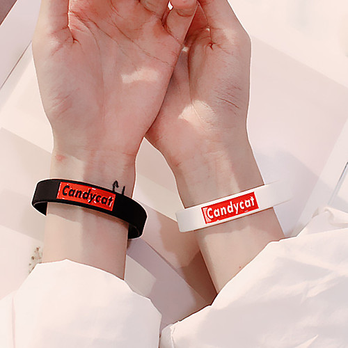 

2pcs Жен. Серьги / Браслет Йога Алфавит Простой Классика модный Повседневный / Sporty Мода силикагель Браслет Ювелирные изделия Черный Назначение Повседневные Школа Для улицы Праздники фестиваль