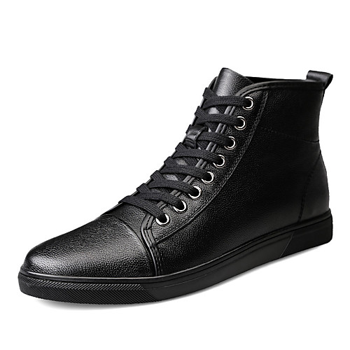 

Муж. Кожаные ботинки Наппа Leather Зима / Наступила зима Спортивные / На каждый день Кеды Для прогулок Нескользкий Черный
