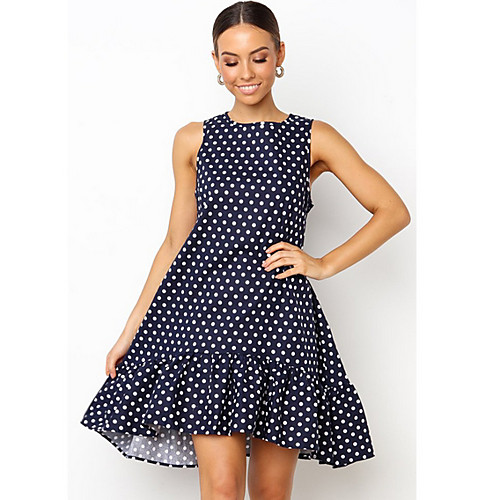 

Жен. С летящей юбкой Платье - Горошек Выше колена