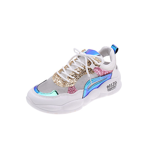 

Жен. Кеды Микропоры Кожа / Сетка Весна лето Белый / Розовый