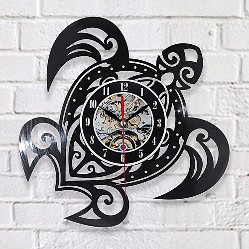 

виниловая пластинка дизайн настенные часы классические настенные часы кварцевый механизм черная черепаха виниловая пластинка