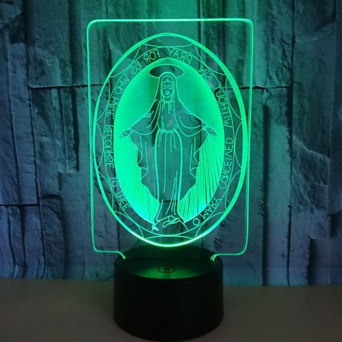 

1шт 3D ночной свет RGB USB Меняет цвета / С портом USB <5 V