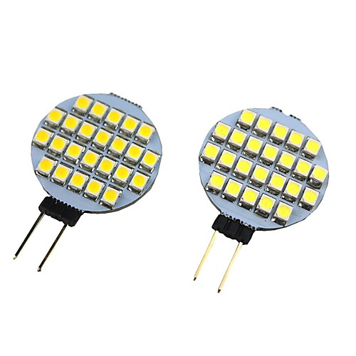 

g4 светодиодная лампа 4w 3528 smd прожектор кукуруза лампа автомобиль лодка свет круто белый теплый белый dc12v 24leds