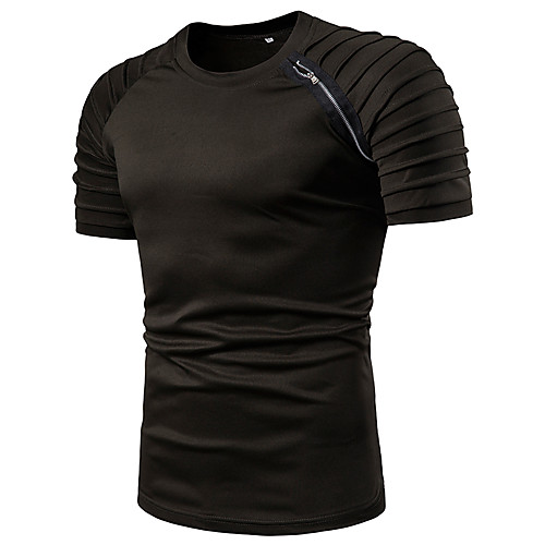 

Men's EU / US Size Graphic Solid Colored Patchwork T-shirt - Cotton Basic Casual Leisure Sports Round Neck Army Green / White / Black / Navy Blue / Gray / Short Sleeve