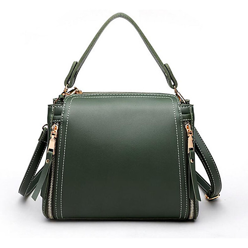 

Women's Polyester / PU Top Handle Bag Solid Color Black / Red / Green
