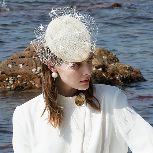 

100% лен Fascinators / Головные уборы с Однотонные 1шт Свадьба / Вечеринка / ужин Заставка