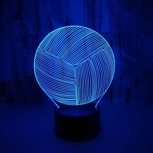 

1шт 3D ночной свет / Детский ночной свет RGB USB Меняет цвета / С портом USB <5 V