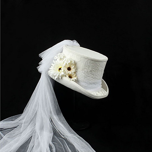 

100% шерсть Головные уборы с Кружева / Кепки / Цветы 1 шт. Свадьба / Вечеринка / ужин Заставка