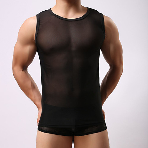 

Муж. Нормальная Сексуальные платья Круглый вырез нижняя рубаха Однотонный Сетка