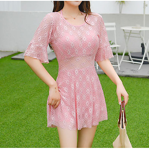 

Жен. Черный Розовый Серый Юбки Раздельные Купальники - Однотонный M L XL Черный