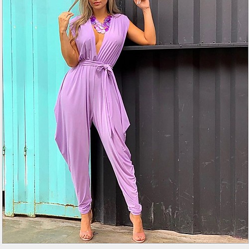 

Жен. Оранжевый Лиловый Желтый Комбинезоны, Однотонный M L XL