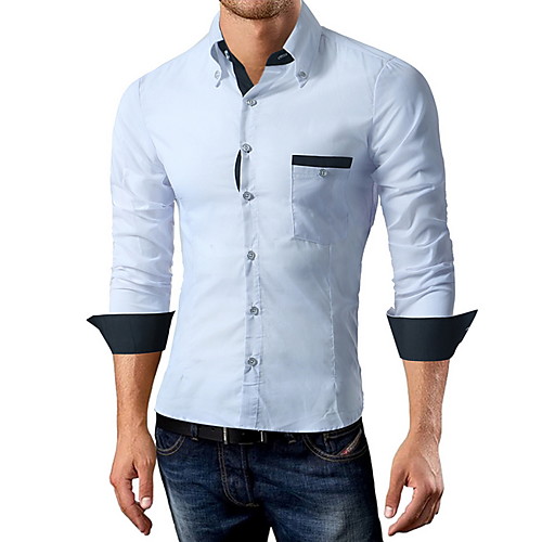 

Муж. Рубашка Однотонный Белый L