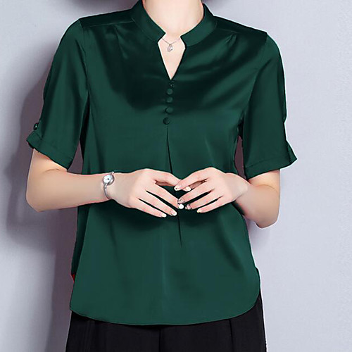 

Жен. Рубашка Однотонный Красный US4