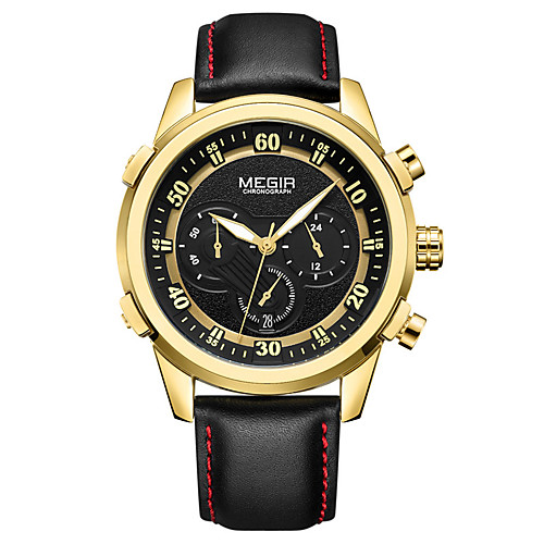 

Муж. Механические часы Кварцевый Натуральная кожа Защита от влаги Аналоговый Мода - Золотой Черный / Нержавеющая сталь