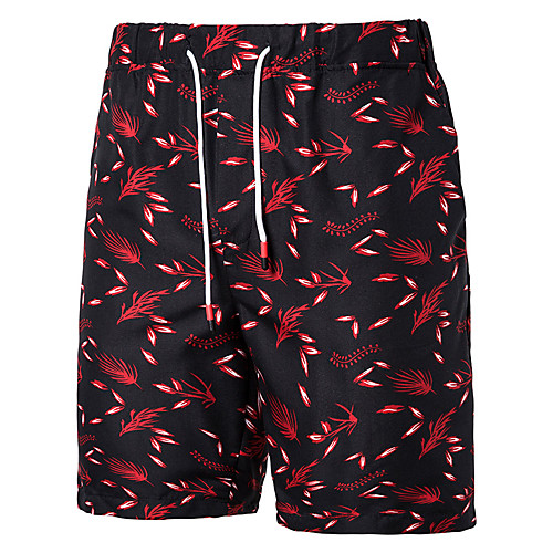

Men's Sporty Shorts Pants - Pattern / Flower / Floral / Flower Light Brown Blue Red US32 / UK32 / EU40 US34 / UK34 / EU42 US36 / UK36 / EU44