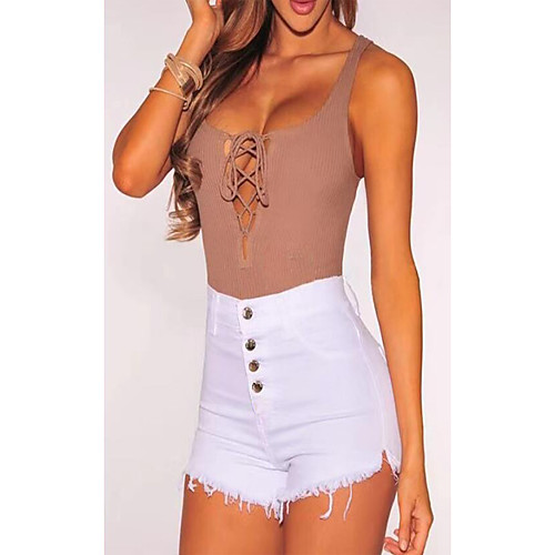 

Жен. Классический Шорты Брюки - Однотонный Классический Белый M L XL