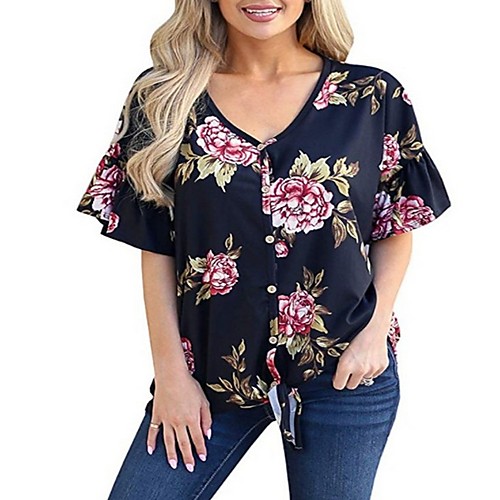 

Жен. Рубашка Цветочный принт Зеленый US4