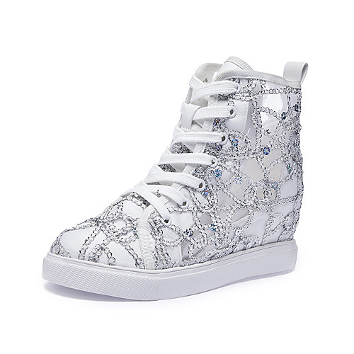 

Жен. Кеды Сексуальная обувь Туфли на танкетке Круглый носок Лак Сетка На каждый день / Минимализм Весна лето Белый / Черный / Для вечеринки / ужина