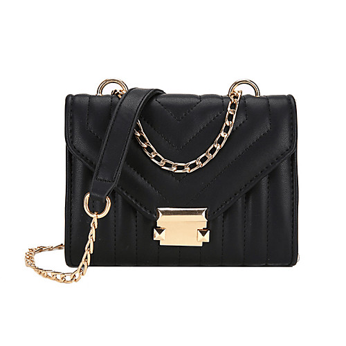 

Women's Chain Polyester / PU Crossbody Bag Solid Color Black / Wine / White