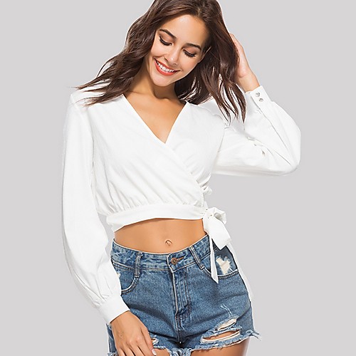 

Жен. Футболка Однотонный Белый US4