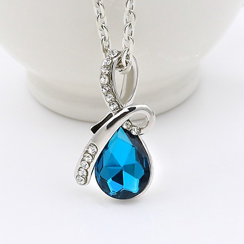 

Жен. Цирконий Ожерелья с подвесками Свисающие Классика Мода Хром Искусственный бриллиант Синий 44 cm Ожерелье Бижутерия 1шт Назначение Повседневные