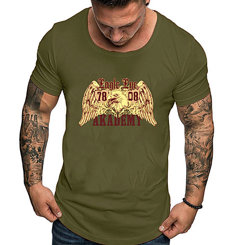 

Муж. С принтом Футболка Классический Графика / Буквы Красный L