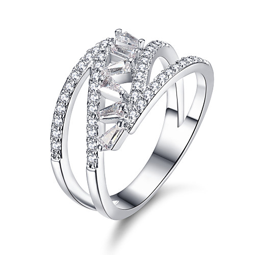 

Прозрачное кольцо с полым ободком Мода Базовая классика Роскошные стильные ювелирные изделия Кольца Серебро для подарка на свадьбу в честь помолвки