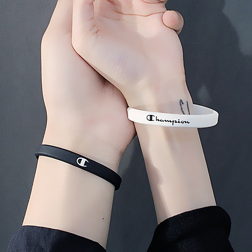 

2pcs Жен. Серьги / Браслет Йога Алфавит Простой Классика Повседневный / Sporty Мода Симпатичные Стиль силикагель Браслет Ювелирные изделия Черный Назначение