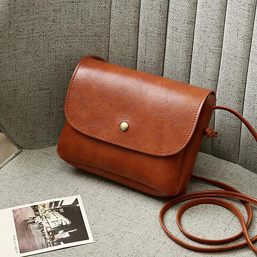 

Women's Polyester / PU Crossbody Bag Solid Color Black / Brown / Wine