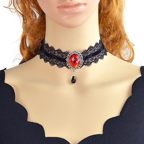 

Жен. Татуировка Choker геометрический Уникальный дизайн Винтаж Готика Хром Белый Черный Красный 30 cm Ожерелье Бижутерия 1шт Назначение Подарок Офис фестиваль