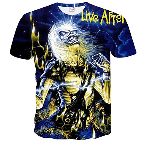 

Муж. С принтом Футболка Камни / Панк & Готика 3D / Мультипликация / Черепа Синий XXXL