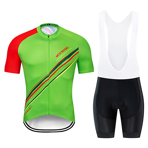 

MUBODO Муж. С короткими рукавами Велокофты и велошорты-комбинезоны Черный / зеленый геометрический Велоспорт Наборы одежды Виды спорта геометрический Горные велосипеды Шоссейные велосипеды Одежда