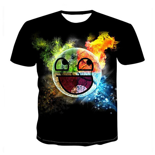 

Муж. С принтом Футболка Классический / Уличный стиль 3D / Мультипликация Черный L