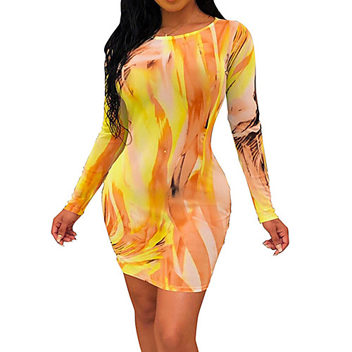 

Жен. Классический Элегантный стиль Оболочка Платье - Геометрический принт Выше колена