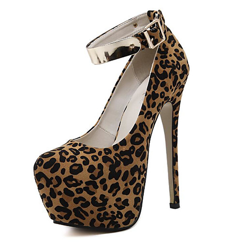 

Жен. Полиэстер Весна Обувь на каблуках На шпильке Круглый носок Темно-коричневый