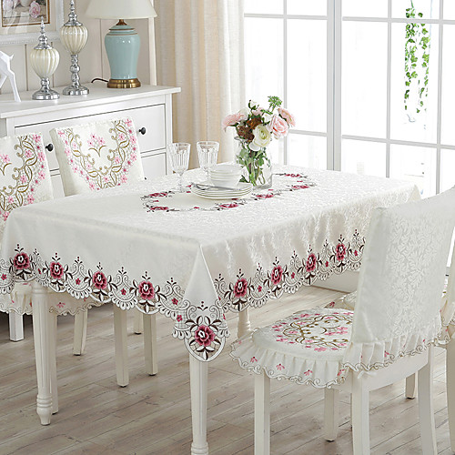 

Contemporary Country polyester fibre Square Table Cloth Floral Patterned Embroidered Table Decorations