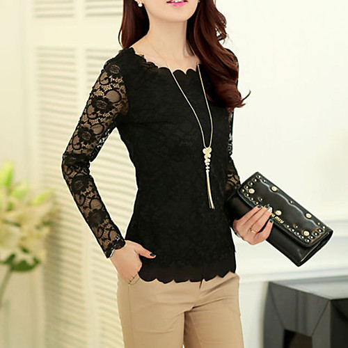 

Жен. Рубашка Классический Однотонный Черный US6