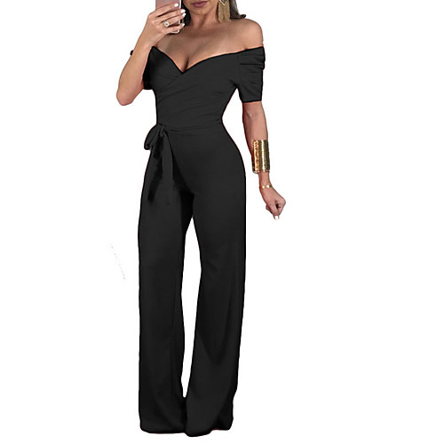 

Жен. Классический Черный Красный Комбинезоны, Однотонный M L XL