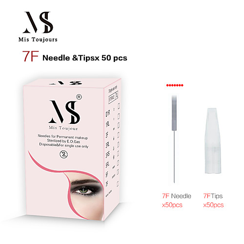 

50pcs 7F Permanent Makeup Needles And Tips For Microblading Machine Pen Forever Beauty Tattoo Accessories
