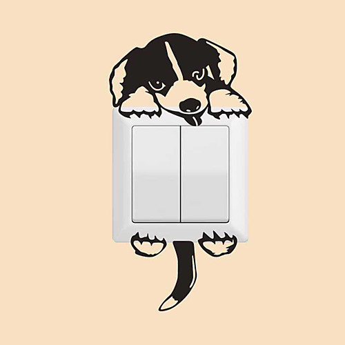 

Cute Dog Light Switch Sticker Wall Stickers - Words &ampamp Quotes Wall Stickers Characters Study Room / Office / Dining Room / Kitchen