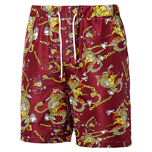 

Men's Sporty Shorts Pants - Pattern / Flower / Floral / Flower Black Red US32 / UK32 / EU40 US34 / UK34 / EU42 US36 / UK36 / EU44